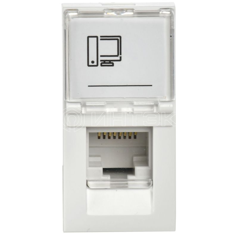 Розетка компьютерная 1-м 1мод. RJ45 кат.5E UTP механизм PRIMER IEK CKK-40D-RI1-K01 изображение, фото