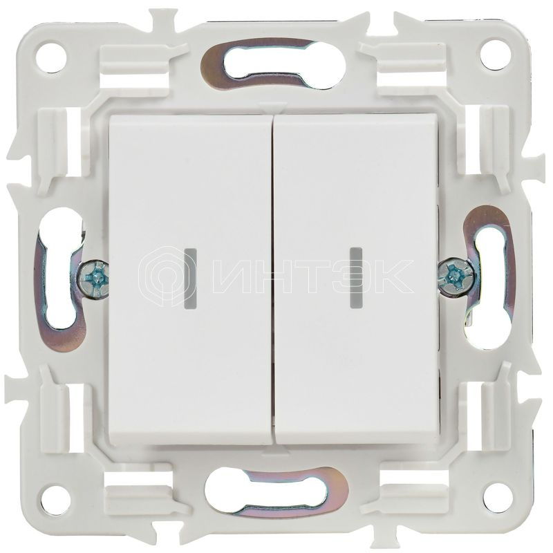 Выключатель 2-кл. SKANDY 10А SK-V09W с индикацией арктич. бел. IEK SK-V20-1-10-K01 изображение, фото
