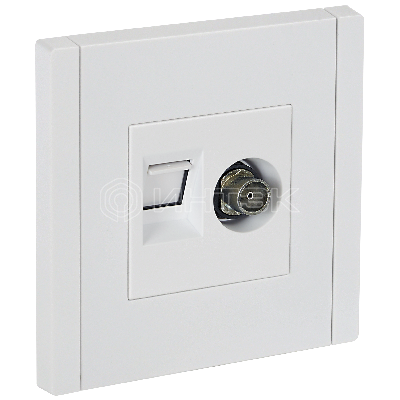  Розетка двойная TV+RJ45 кат.5E FP236 белый IEK FORTE&PIANO FP-AK20-1-K01 изображение, фото