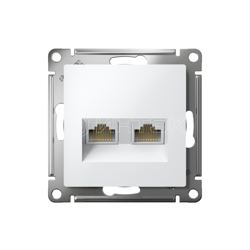 Розетка компьютерная 2-м AtlasDesign RJ45 кат.5E механизм бел.  Systeme Electric ATN000185 изображение, фото