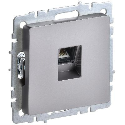 Розетка компьютерная СП RJ45 кат.6 BRITE РК11-БрС механизм сталь IEK BR-K10-2-K46 изображение, фото