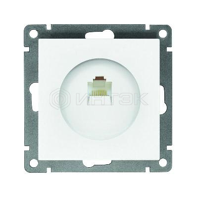 Розетка компьютерная 1-м СП Афина RJ45 кат.5E механизм бел. Universal A0051 изображение, фото