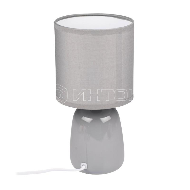 Светильник настольный JH2-02-gy E14 IP20 130х130х255мм керамика; ткань; PVC-пластик сер. JazzWay 5062320 изображение, фото