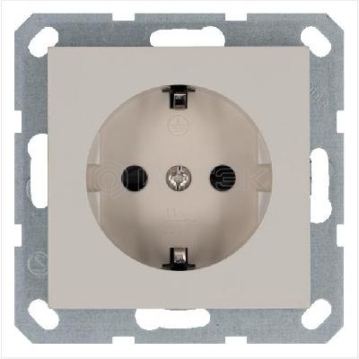 Розетка 1-м Shuko 16А IP20 с заземл. защ. шторки механизм тауп Jasmart G5501T изображение, фото