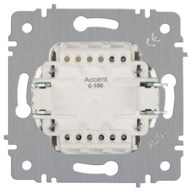 Выключатель 3-кл. СП Accent 6-106-01 10А IP20 250В AL/CU бел. Intro Б0063531 изображение, фото