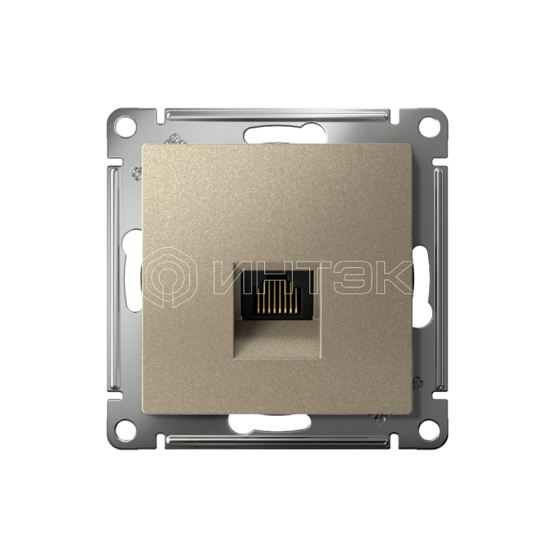 Розетка компьютерная AtlasDesign RJ45 кат.6A механизм шампань Systeme Electric ATN000586 изображение, фото