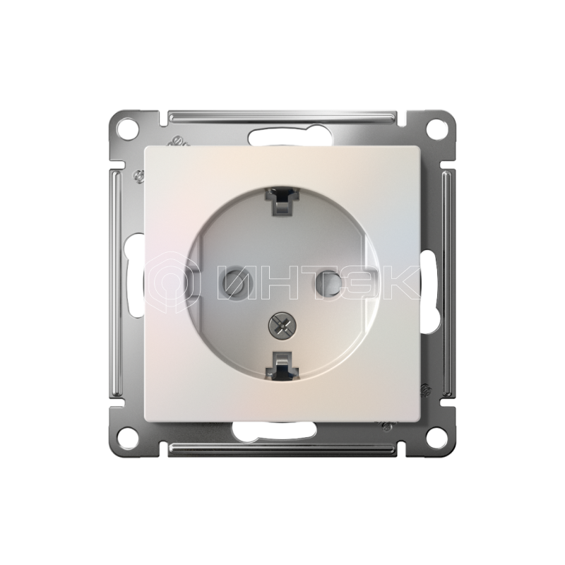 Розетка 1-м СП AtlasDesign 16А IP20 с заземл. защ. шторки механизм жемчуж.  Systeme Electric ATN000445 изображение, фото