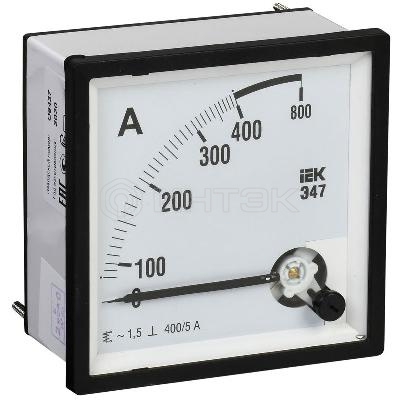 Амперметр Э47 72х72мм 400/5А кл. точн. 1.5 IEK IPA10-6-0400-E изображение, фото