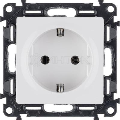 Розетка 1-м СП Valena Life 16А IP2X 250В 2P+E безвинтов. клеммы с лицев. панелью механизм бел. Legrand 753421 изображение, фото