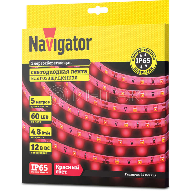 Лента светодиодная 71 406 NLS-3528R60-4.8 IP65 12B R5 4.8Вт/м (уп.5м) Navigator 71406 изображение, фото