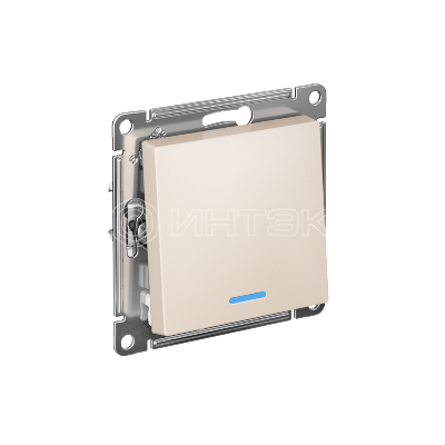Переключатель проходной 1-кл. СП AtlasDesign 10А IP20 (сх. 6а) 10AX с подсветкой механизм беж.  Systeme Electric ATN000263 изображение, фото