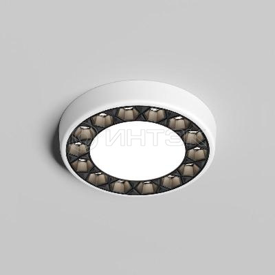 Светильник DUAL 9+9Вт 4000К IP20 d120мм LED встраив. алюм./акрил бел./черн. DENKIRS 723076 изображение, фото