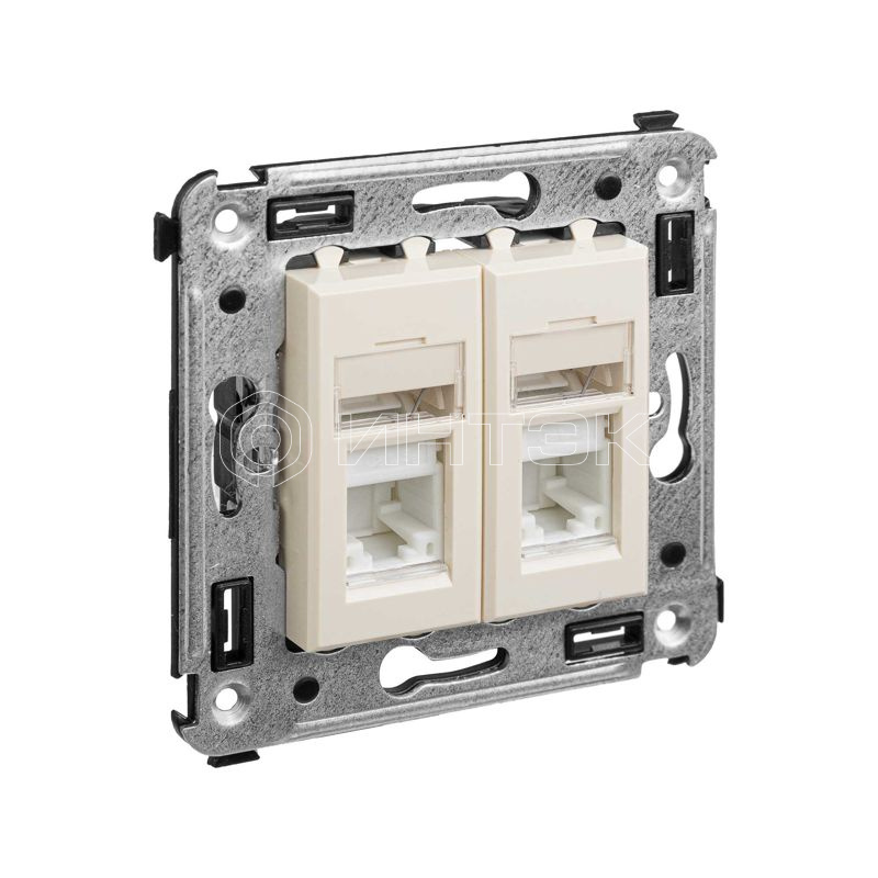 Розетка компьютерная 2-м СП Avanti "Ванильная дымка" RJ45 кат.5E DKC 4405464 изображение, фото