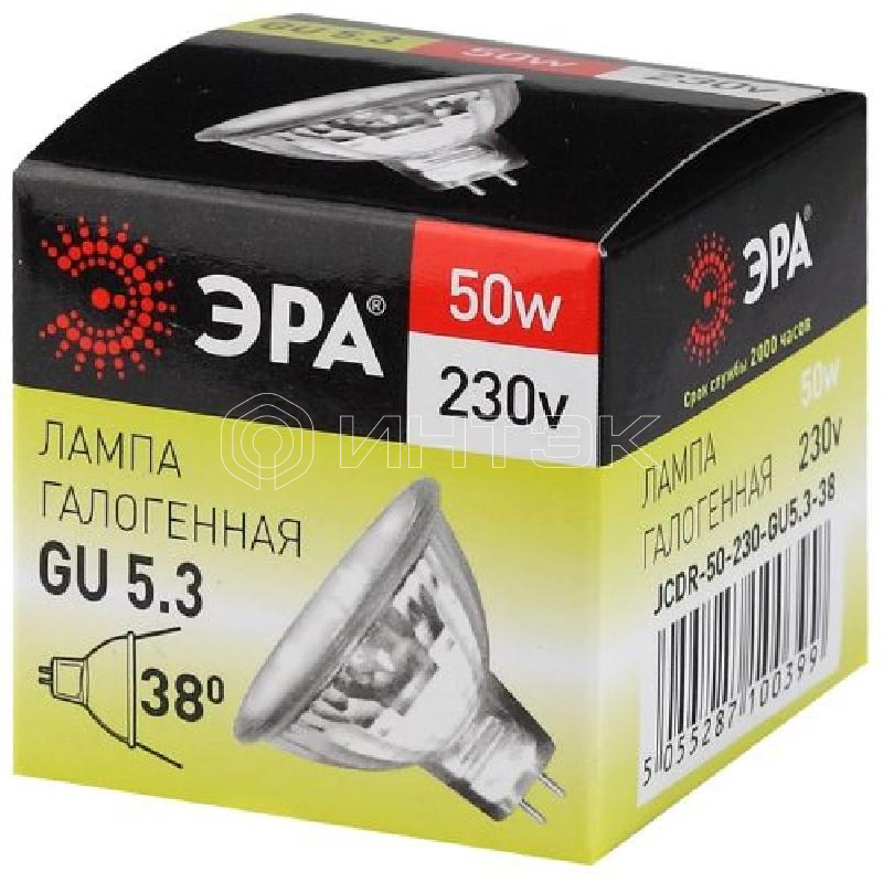 Лампа галогенная GU5.3-JCDR (MR16) -50W-230V-Cl ЭРА C0027365 изображение, фото