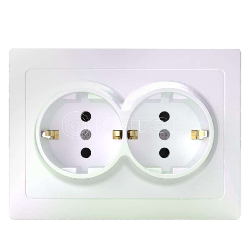 Розетка 2-м СП Pixel 16А IP20 с заземл. защ. шторки в сборе перламутр. TOKOV ELECTRIC TKE-PX-R2FZSF-C04 изображение, фото