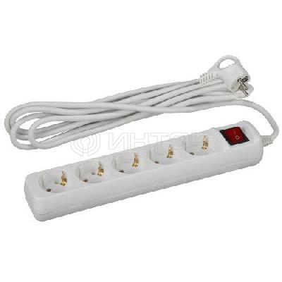 Удлинитель 5х3м с заземл. 16А IP20 U-5es-3m-3х1 ПВС 3х1 с выкл. Эра Б0028382 изображение, фото