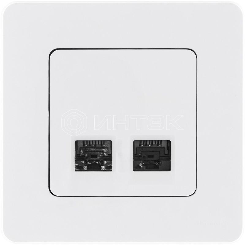 Розетка компьютерная 2-м Inspiria RJ45 кат.6 UTP механизм бел. IEK 673840 изображение, фото