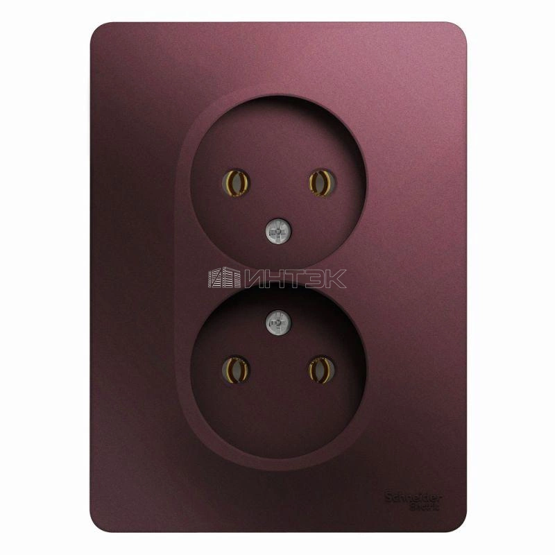 Розетка 2-м СП Glossa 16А IP20 250В без заземл. в сборе баклажан. Systeme Electric GSL001120 изображение, фото
