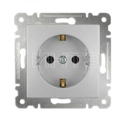 Розетка 1-м СП Karea 16А IP20 с заземл. механизм серебр. Makel 57065028 изображение, фото