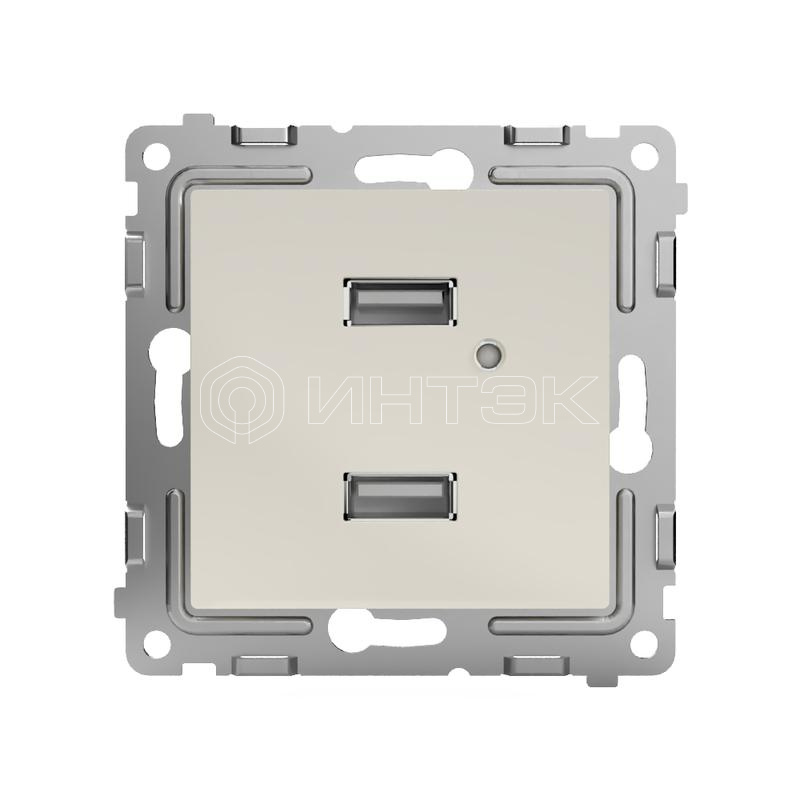 Розетка 2-м USB СП Pixel тип A+A 5В 1х2.1А 2х1.05А механизм беж. TOKOV ELECTRIC TKE-PX-2USB-C02 изображение, фото