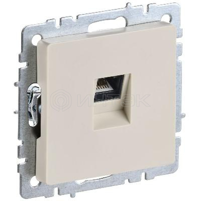 Розетка компьютерная СП RJ45 кат.5E BRITE РК10-БрКр механизм беж. IEK BR-K10-1-K10 изображение, фото