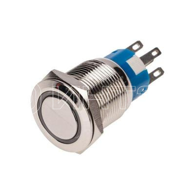 Кнопка антивандальная d19 12В Фикс (5с) ON-OFF/OFF-ON подсв/красн. Rexant 36-3420 изображение, фото