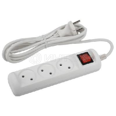 Удлинитель 3х3м без заземл. 10А IP20 U-3s-3m-2х1 ПВС 2х1 с выкл. Эра Б0044050 изображение, фото