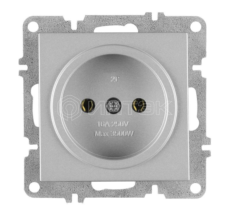 Розетка 1-м СП LAVIN/KAREN 16А IP20 без заземл. механизм сер. ARVIA 50 03 2000 215 изображение, фото