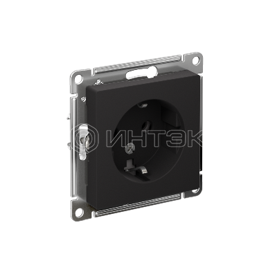Розетка 1-м СП AtlasDesign 16А IP20 с заземл. механизм карбон  Systeme Electric ATN001043 изображение, фото