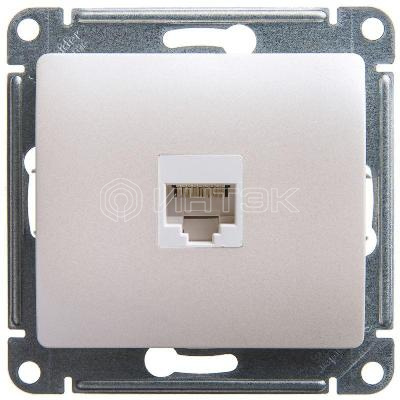 Розетка компьютерная 1-м Glossa RJ45 кат.5E механизм перламутр.  Systeme Electric GSL000681K изображение, фото