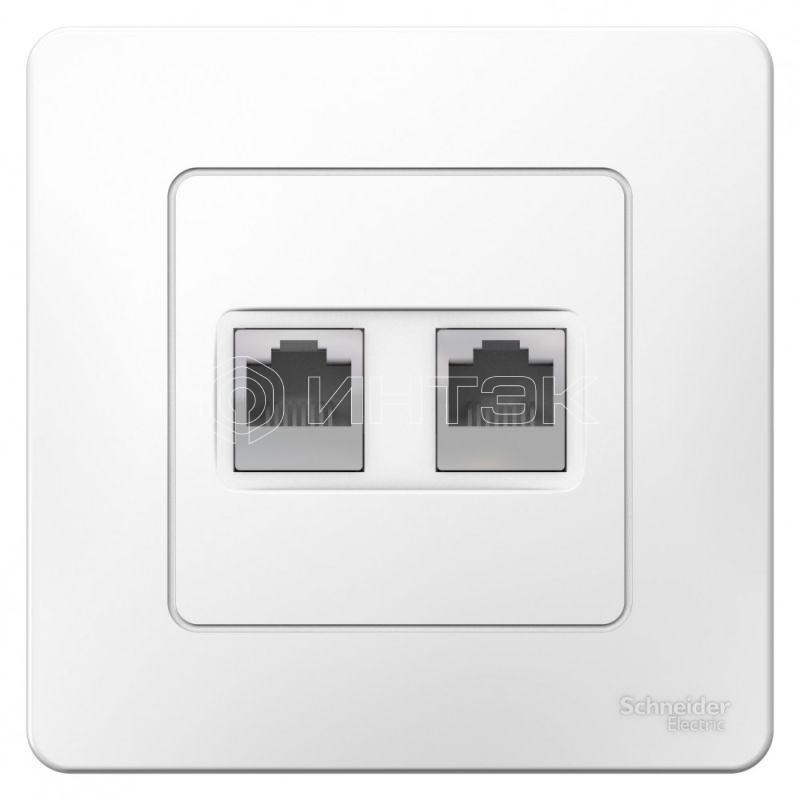 Розетка компьютерная 2-м СП Blanca RJ45 кат.5E бел.  Systeme Electric BLNIS045451 изображение, фото