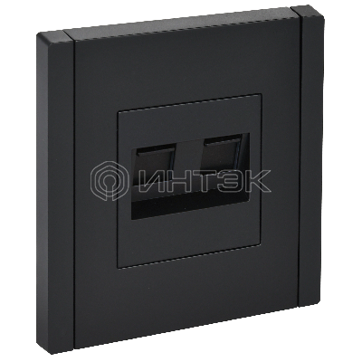  Розетка компьютерная двойная RJ45 кат.5E FP133 черный IEK FORTE&PIANO FP-K20-1-K02 изображение, фото