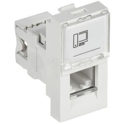 Розетка компьютерная 1-м 1мод. RJ45 кат.5E UTP механизм PRIMER IEK CKK-40D-RI1-K01 изображение, фото