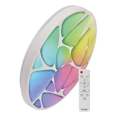 Светильник светодиодный PREMIUM SHELL RGB 75Вт 230В 3000-6500К 6000лм IP40 500х80мм настенно-потолочныйуправляемый с пультом ДУ с RGB подсветкой КОСМОС KSShelRGB75W изображение, фото