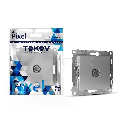 Розетка TV проходная СП Pixel 4DB механизм алюм. TOKOV ELECTRIC TKE-PX-A1P-C03 изображение, фото