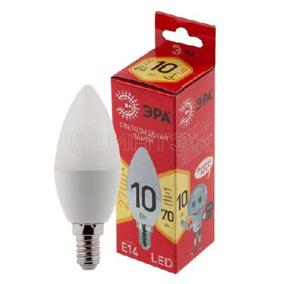Лампа светодиодная RED LINE LED B35-10W-827-E14 R 10Вт B35 свеча 2700К тепл. бел. E14 Эра Б0049641 изображение, фото