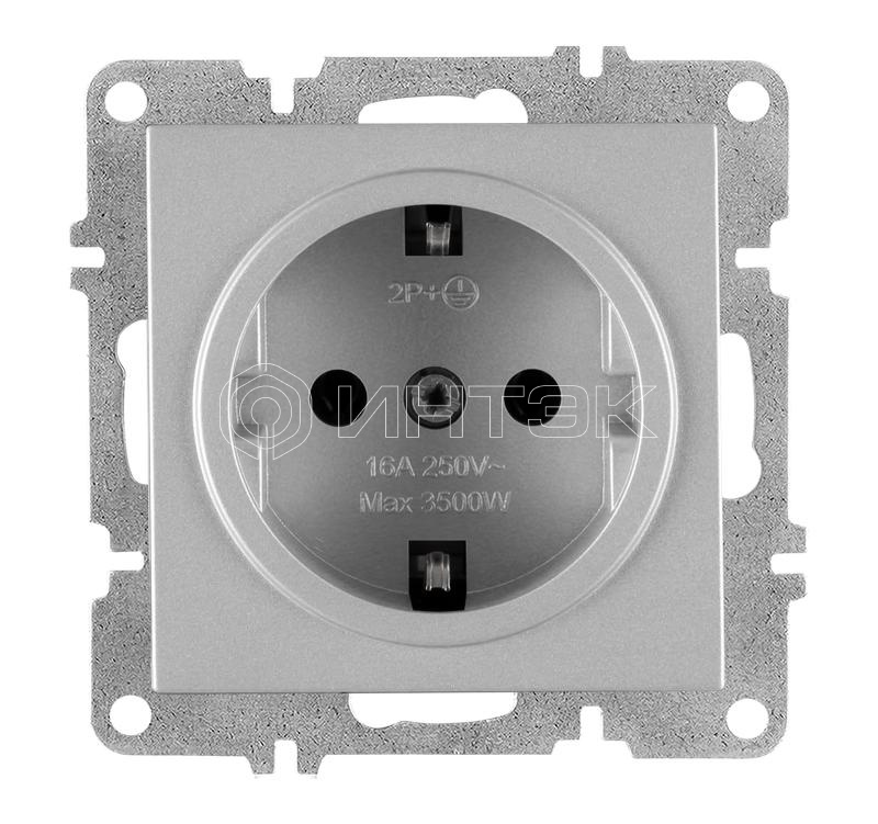 Розетка 1-м СП LAVIN/KAREN 16А IP20 с заземл. механизм сер. ARVIA 50 03 2000 217 изображение, фото