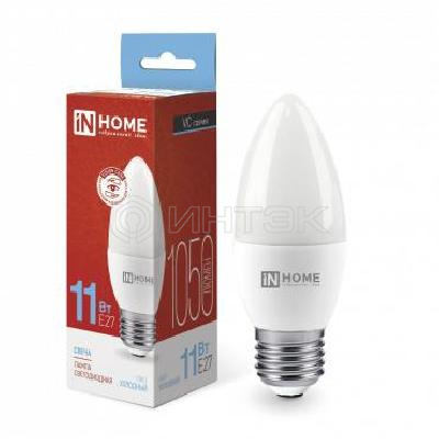 Лампа светодиодная LED-СВЕЧА-VC 11Вт свеча 6500К холод. бел. E27 1050лм 230В IN HOME 4690612024868 изображение, фото