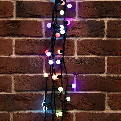 Гирлянда светодиодная "Мультишарики" 10м d17.5мм 100LED RGB 16Вт 220-240В IP65 провод ПВХ черн. (нужен шнур питания 303-500) Neon-Night 303-509-2 изображение, фото