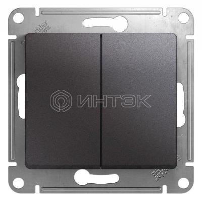 Переключатель проходной 2-кл. СП Glossa 10А IP20 (сх. 6) 10AX механизм графит  Systeme Electric GSL001365 изображение, фото