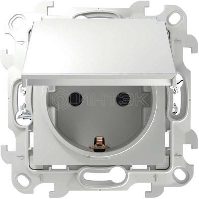 Розетка 1-м СП Simon 24 16А IP44 2P+E Push&Go механизм бел. Simon 2420448-030 изображение, фото