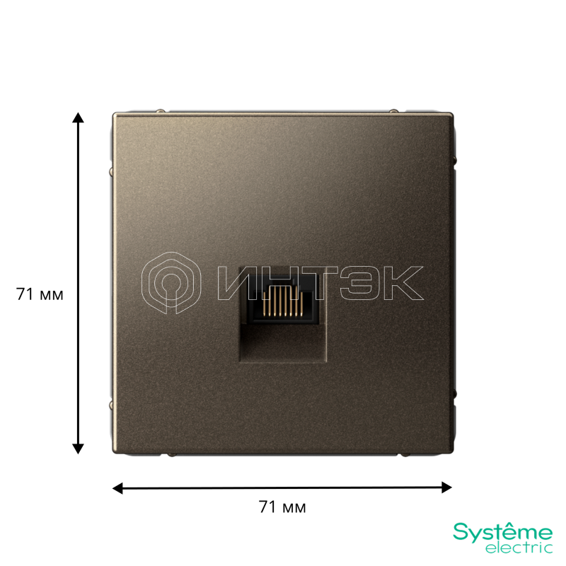 Розетка компьютерная ArtGallery RJ45 кат.6A механизм мокко  Systeme Electric GAL000686 изображение, фото