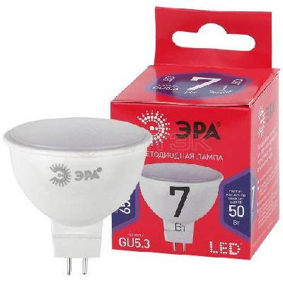 Лампа светодиодная RED LINE LED MR16-7W-865-GU5.3 R 7Вт MR16 софит 6500К холод. бел. GU5.3 Эра Б0045351 изображение, фото