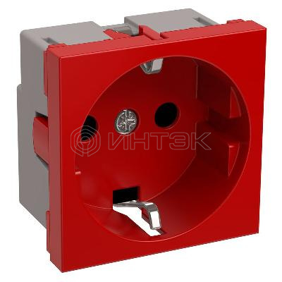 Розетка 1-м 2мод. РКС-20-32-П-К 45х45 с заземл. красн. PRIMER IEK CKK-40D-RSZK2-K04-K изображение, фото