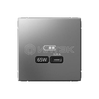 Розетка USB ArtGallery тип C 65Вт QC PD высокоскор. ЗУ механизм сталь Systeme Electric GAL000927 изображение, фото