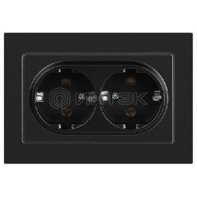 Розетка 2-м СП Accent 6-205-05 16А IP20 250В 2P+E Schuko AL/CU антрацит Intro Б0063494 изображение, фото