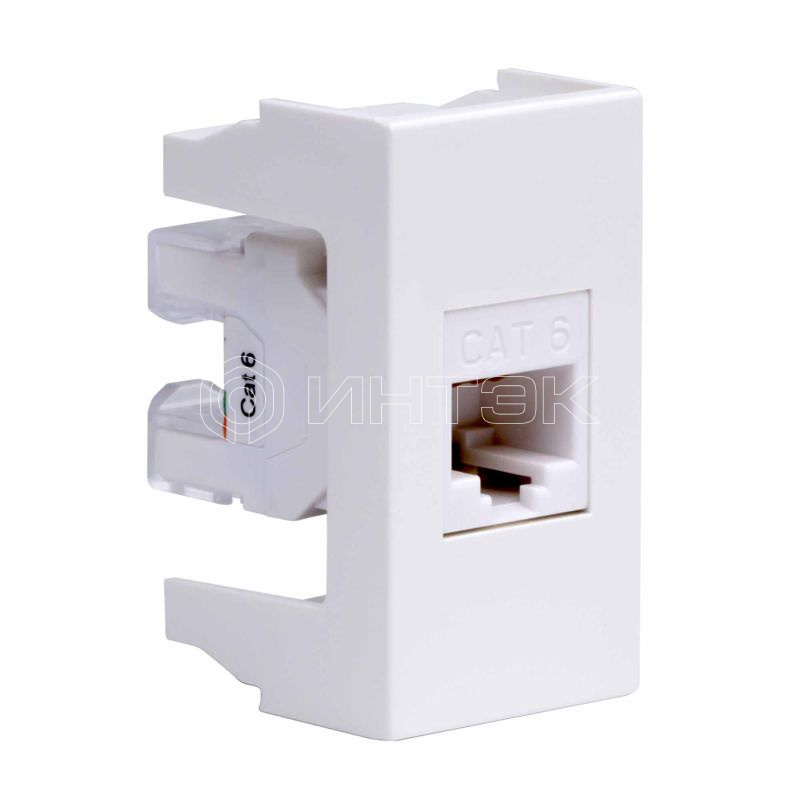Розетка компьютерная 1-м 1мод. Viva RJ45 кат.6 бел. DKC 45058 изображение, фото