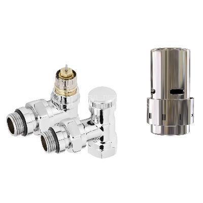 Набор термостатический угловой Royal Thermo Design 1/2quot; Click (Хром) с термоголовкой Design (Хром) изображение, фото