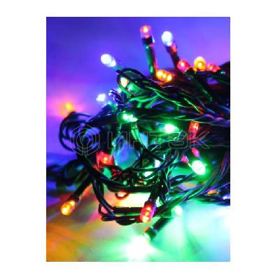 Гирлянда светодиодная 80LED зел. провод 8.8м (7.3+1.5) расстояние между лампами 10см 8 режимов мигания IP20 мультиколор Космос KOC_GIR80LED_RGB изображение, фото