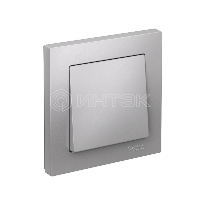Выключатель 1-кл. СП AtlasDesign 10А IP20 (сх. 1) 10AX в сборе алюм.  Systeme Electric ATN000312 изображение, фото